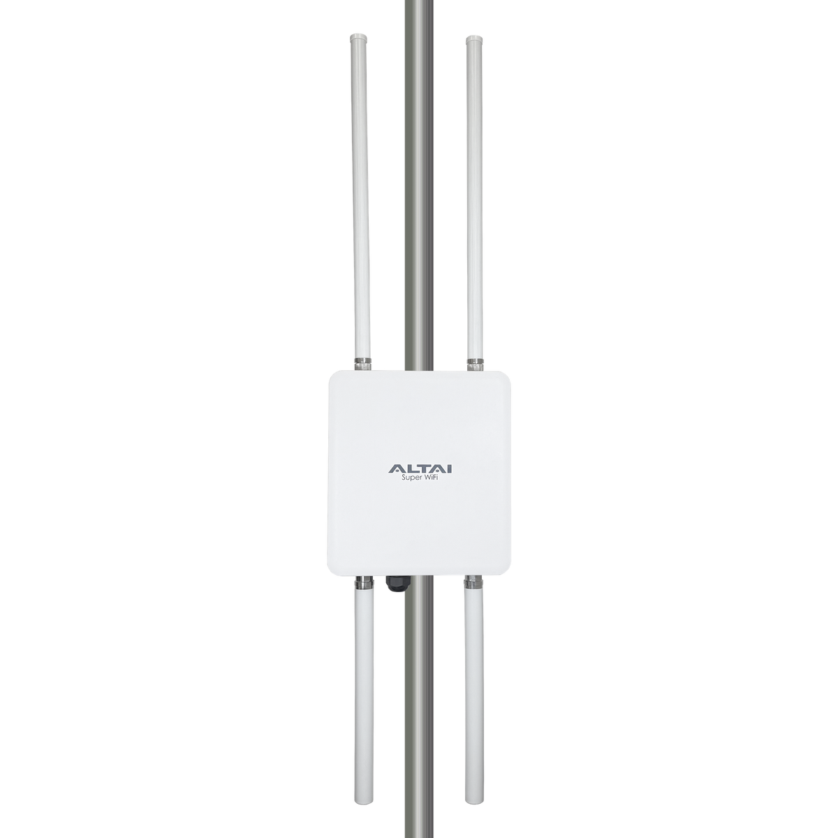 Altai AX600-X connectorised outdoor Wi-Fi 6 access point, pole-mounted front view