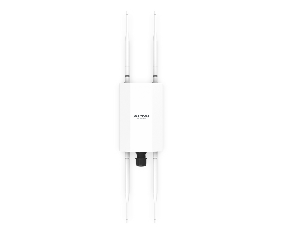 Altai CX600 compact outdoor Wi-Fi 6 access point with antennas fitted, front