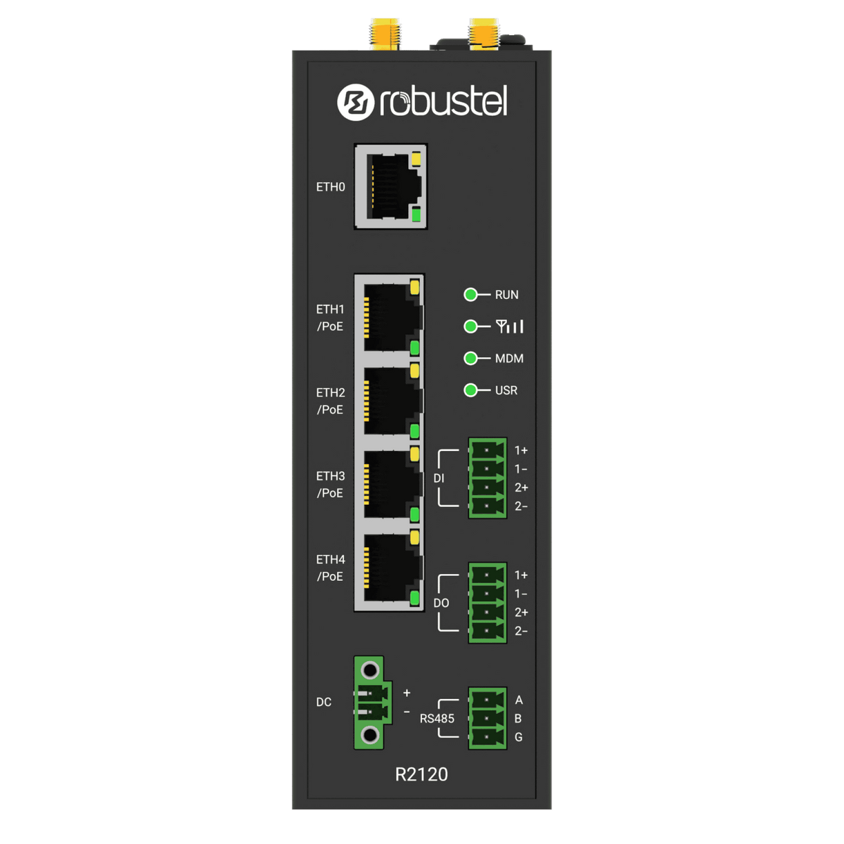 Robustel R2120 Industrial Cellular PoE Router — view 2