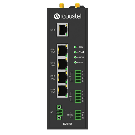 Robustel R2120 Industrial Cellular PoE Router — view 2