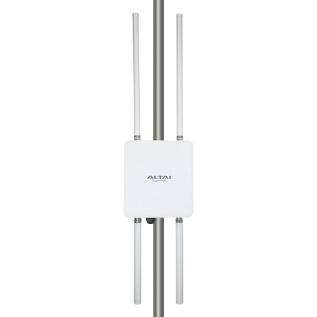 Altai AX600-X connectorised outdoor Wi-Fi 6 access point, pole-mounted front view