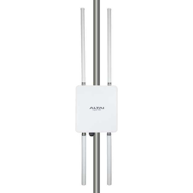 Altai AX600-X connectorised outdoor Wi-Fi 6 access point, pole-mounted front view