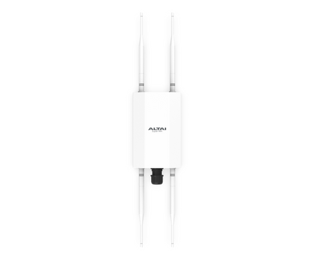 Altai CX600 compact outdoor Wi-Fi 6 access point with antennas fitted, front
